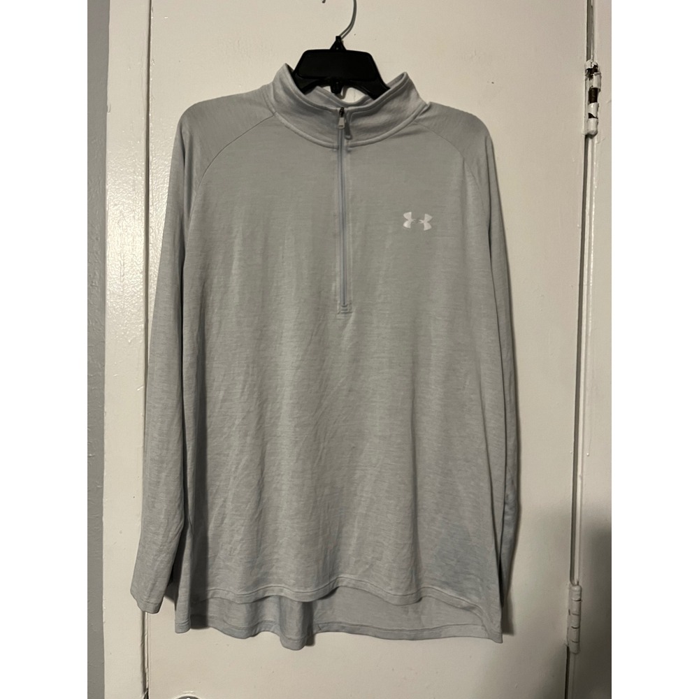 Under Armour Tech 2.0 Quarter Zip Pullover Mens XL Light Gray Heather Top